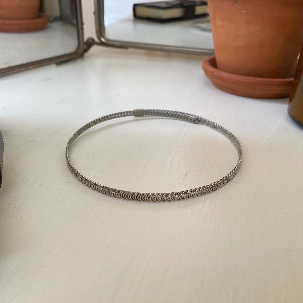 Silver Woven Chain Choker